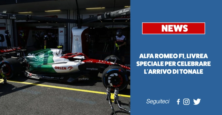 Alfa Romeo, livrea speciale in Formula 1 per celebrare l'arrivo di Tonale